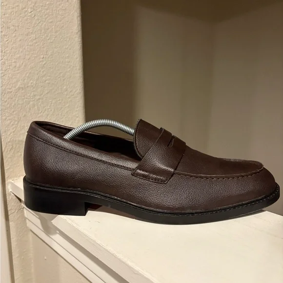 Abound Ortholite Eco Insole Brown Soft Faux Leather Comfort Penny Loafer Mens 11 - Picture 2 of 10